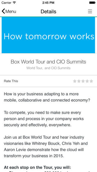 【免費商業App】Box World Tour and CIO Summits-APP點子