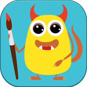 Paint & Dress up your monsters - drawing, coloring and dress up game for kids LOGO-APP點子