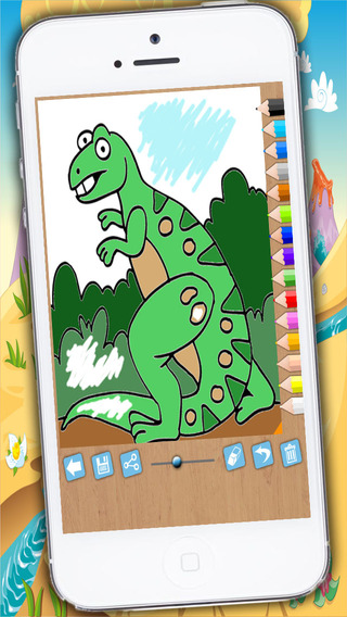 Paint and color dinosaurs - coloring pages dinos fingerprinting for girls and boys