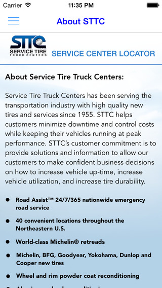 【免費商業App】STTC™ | Service Tire Truck Centers™ Locator with RoadAssist™ 24 Hour Emergency Truck Tire Service-APP點子