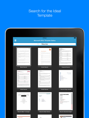Templates for MS Office (iPad edition) screenshot 2
