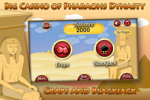Pharaohs Crack Craps Craze with Blackjack Blitz and Big Wheel Jackpots! screenshot 2