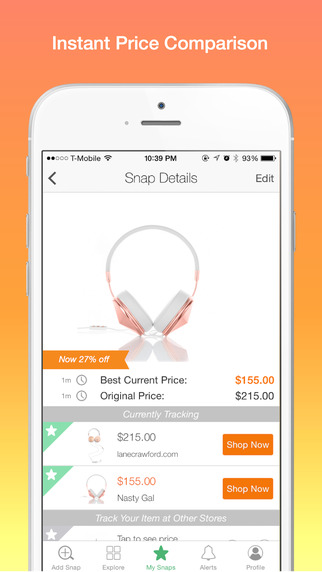 SnapUp Shopping - Discount Shopping Deals and Wishlist Price Tracker
