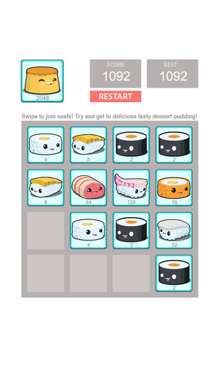 【免費遊戲App】2o48 - Sushi Up!-APP點子