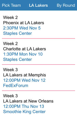 Pro Basketball Schedule 14-15 screenshot 3
