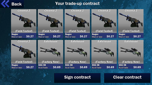 Trade up Contract Simulator for CS:GO
