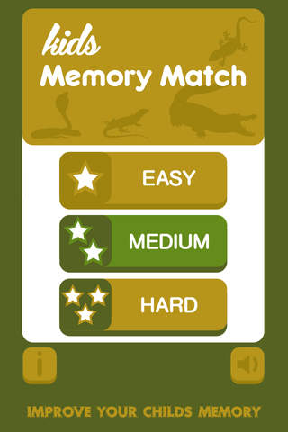 Kids Memory Match : Reptiles screenshot 2
