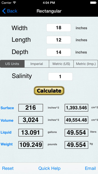 【免費生產應用App】Aquarium Size, Surface Area & Volume-APP點子