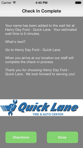 【免費商業App】Net Check In - Oil Change Henry Day Ford Quick Lane-APP點子