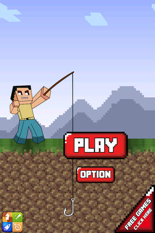 A Pixel Block Mine Fishing Game FREE - 8-Bit Zombie Fish Slice Survival screenshot 4