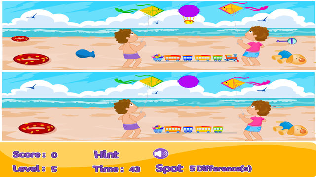 【免費遊戲App】Beach Kids Differences-APP點子