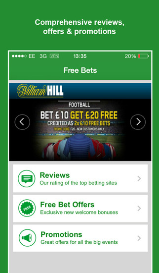 Free Bets Sports betting app - compare the best bookmakers bet with Betway Bwin Betfred Bet365 Willi