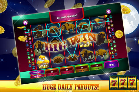 " Slots Buffalo Moon - Free Casino Slots Machine with Multipliers and Big Wins! screenshot 3