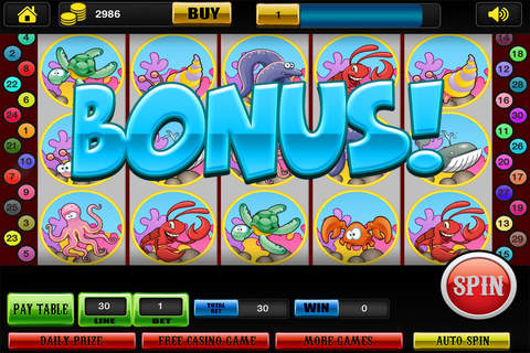 Lucky Classic Fish in Tiny Beach Slot Machine Craze Play Win Vegas Casino Games Free screenshot 4