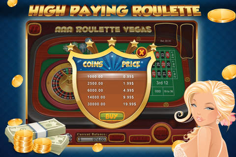 AAA Roulette Vegas : Casino Style Gamble,  High Paying Classic Roulette Machine FREE screenshot 2