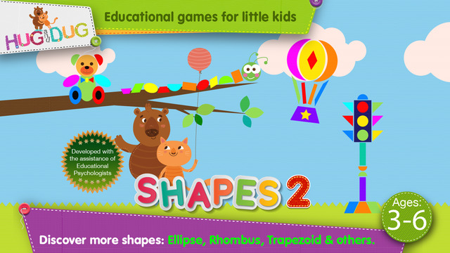 HugDug Shapes 2 - Geometry puzzles for toddlers and preschool kids