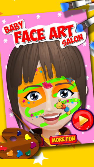 Baby face art salon - Free game for girls kids face decor painting fashion tattoos