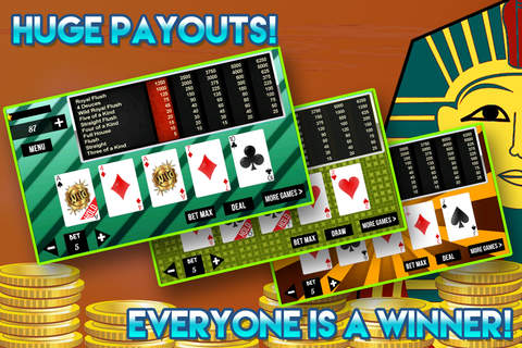 Video Poker Blitz of Pharaohs with Big Wheel of Jackpots! screenshot 2