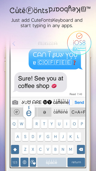 Cute Fonts Keyboard Extension - Type with Cool Awesome Fonts Keyboard Changer for iOS 8