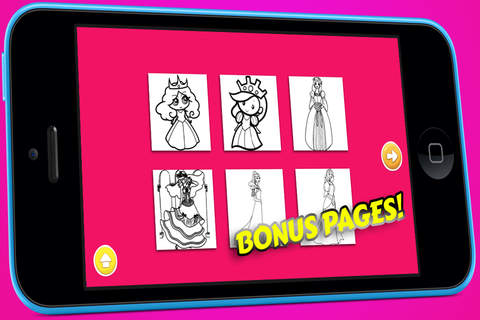 Princesses Coloring Book - Free App for Girls screenshot 3