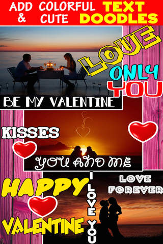 Heart Cam - A Love Photo Editor & Creator With Lol Stickers,Camera Effect & Cool Text on Valentine Pics screenshot 4