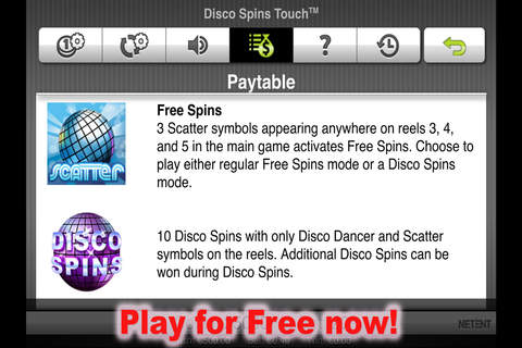 Disco Spins - Slot Machine of NetEnt the Games Software Developer screenshot 4