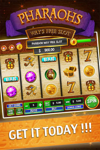 ` AAA Ancient Pharaoh’s Slots - Way to gold. Egypt Treasure Casino Slot Machines screenshot 3