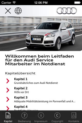 Audi Emergency Service guidelines screenshot 2