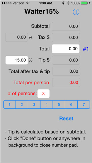 Waiter15 Tip Calculator
