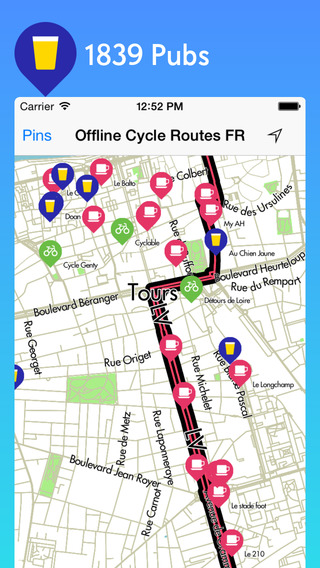 Offline Cycle Routes France - National Maps of the French Cycling Path Network for Bike Rides all ac