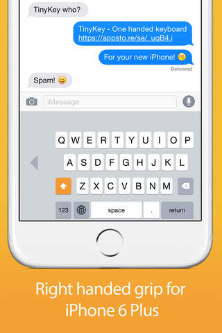 TinyKey - One handed keyboard for iPhone 6 & 6 Plus screenshot 3