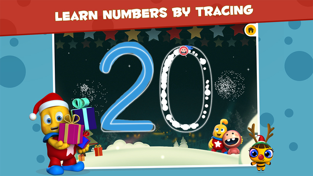 Icky Snow Trace - Learn 1234 Numbers - Christmas Edition