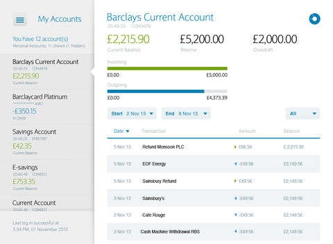 Barclays Mobile Banking for iPad