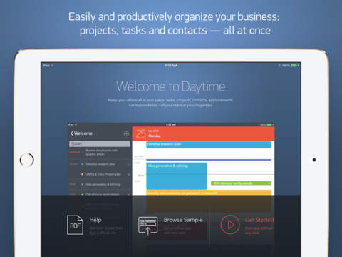 Daytime – task project manager GTD contacts journal business calendar and to do list organizer