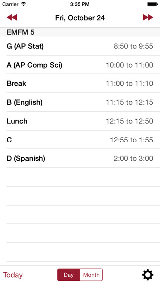 SHP Schedule