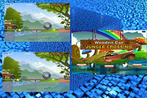 Wooden Car " Jungle Crossing Racing" screenshot 2