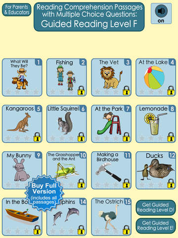 【免費教育App】Reading Comprehension Passages with Multiple Choice Questions ~ Guided Reading Level F Free-APP點子