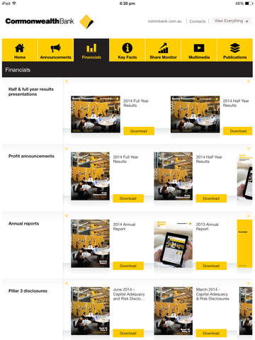 【免費財經App】Commonwealth Bank Investor Relations app for iPad-APP點子