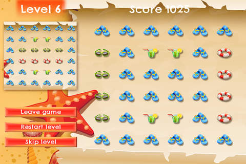 Beachside Vacation Liner - FREE - Slide Rows And Match Vintage 90's Items Super Puzzle Game screenshot 2