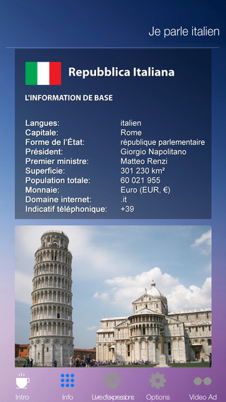 Je Parle ITALIEN - Traduction cours pour débutants - audio dictionnaire