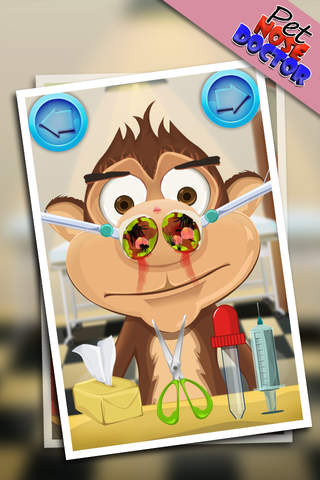 Pet Nose Doctor – Give Treatment to Monkey, Bear, Tiger & Rabbit at Little Virtual Vet Clinic Kids Game screenshot 4