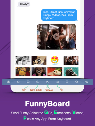 【免費攝影App】FunnyBoard - Send Funny GIF & Animated Emoji & Video & Pic from Keyboard-APP點子