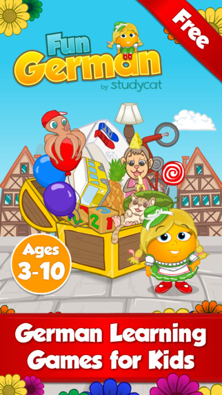 Fun German: Language learning games for kids ages 3-10 to learn to read speak spell