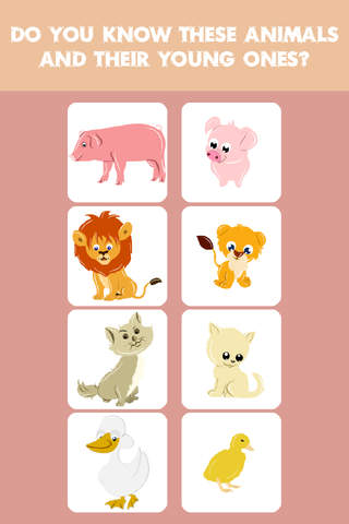 Kids Memory Match: Animal And Their Babies screenshot 3