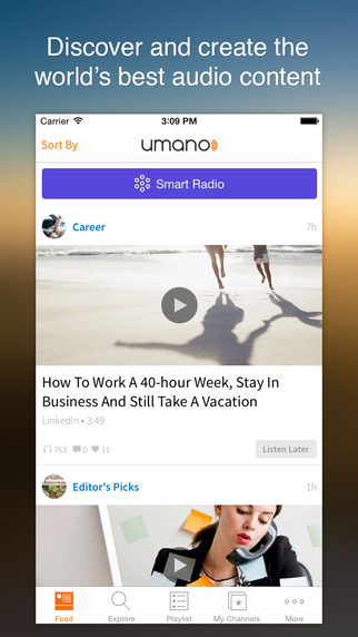 Umano: Listen to news articles podcasts and more