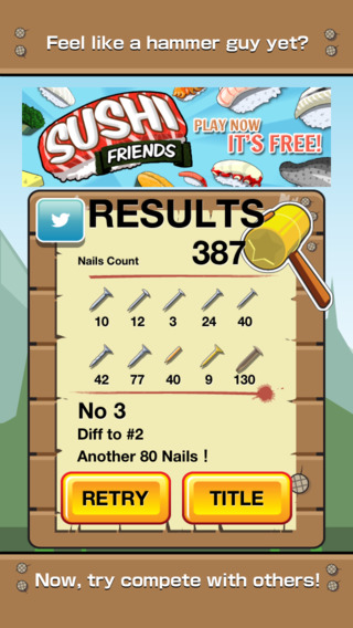 【免費遊戲App】Nailed It - with Hammer!!-APP點子