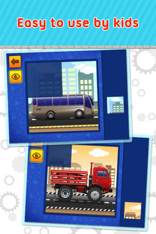 Construction and Transport Vehicles - puzzle game for little boys and preschool kids - Free screenshot 4