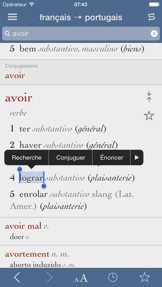 French-Portuguese Translation Dictionary and Verbs