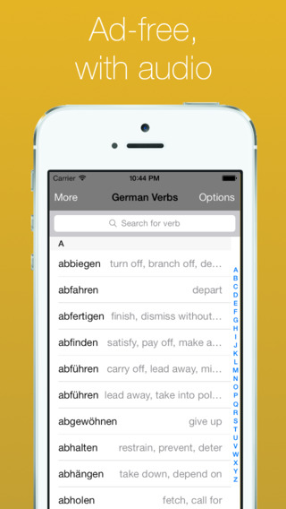 German Verb Conjugator now with audio for top 50 verbs