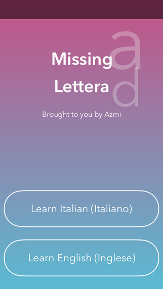 Missing Letter - Learn Italian English